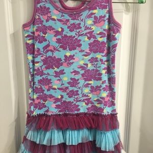 Ooh La La Couture! Size 6X/7 Blue w/purple floral